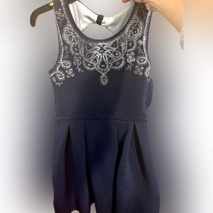 Knit Navy Sleeveless Girls Dress. Size 12